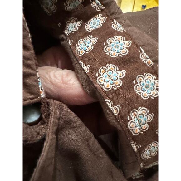 Wrangler Brown Western Shirt L Pearl Snaps Floral Embroidery Y2K Cowboy - Picture 5 of 5